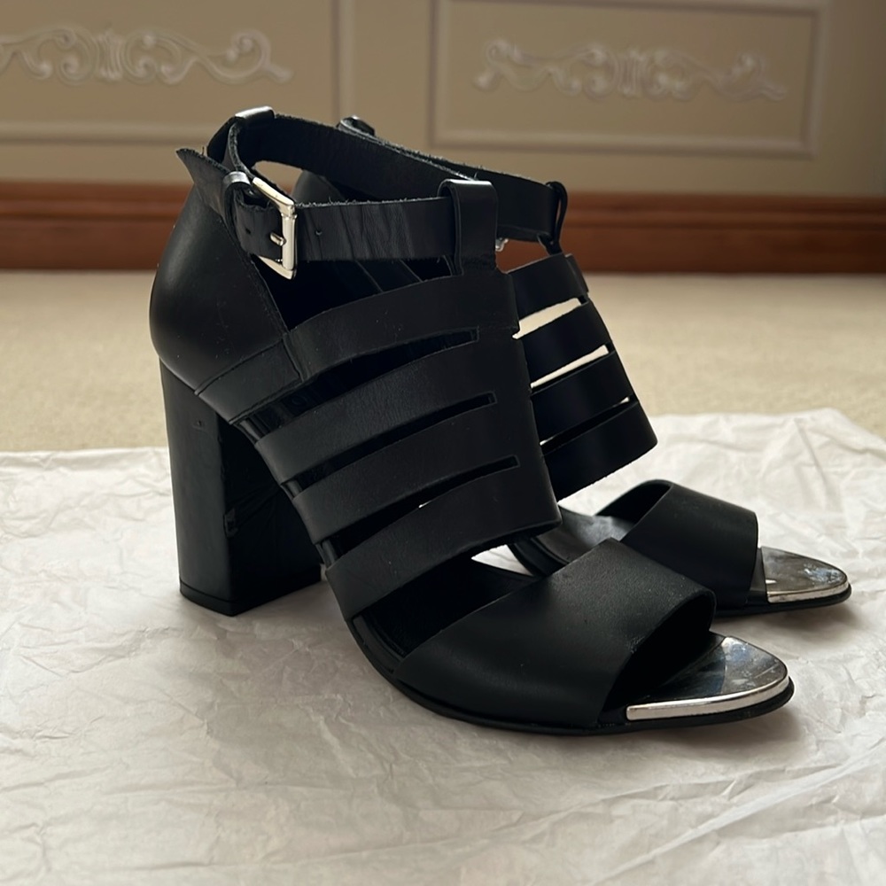Topshop Black Leather Heels
